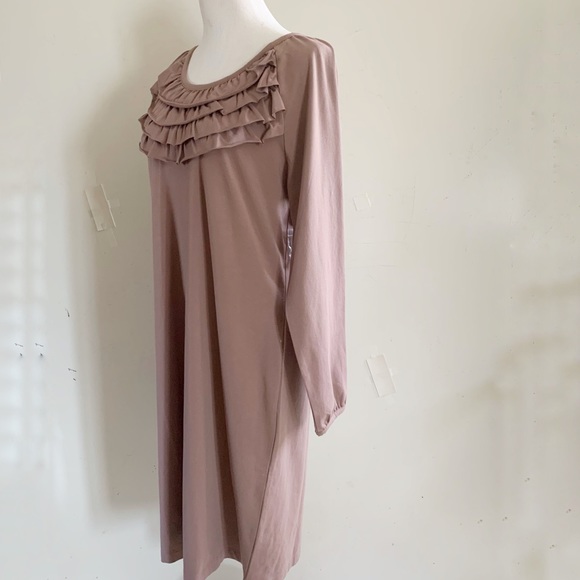 ACACIA LOUNGING BROWN/ MAUVE COTTON DRESS - Picture 4 of 9